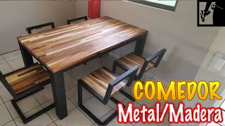 ✔️Mesa comedor de Metal y Madera de Huanacaxtle Parota [upl. by Bobseine3]