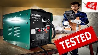 MIG MAG welding machine PARKSIDE PFDS 120 A2  Lidl aparat za zavarivanje sa punjenom zicom [upl. by Xonel]