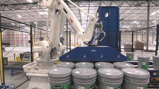 ABB Robotics  Palletizing drums of paint [upl. by Palla]