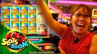 LONG PLAY 635 Free Spins  Big Win on Dynasty Riches 2c Konami Video Slot [upl. by Ymereg]