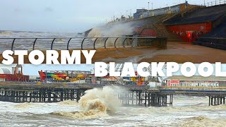 High Winds amp High Tide Stormy Blackpool  March 2021 [upl. by Lativa]