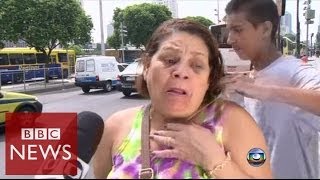 Rio robbery attempt filmed by TV crew  BBC News [upl. by Einaej]