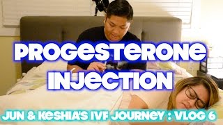 How to give PROGESTERONE IN OIL INJECTION  Jun amp Keshias IVF Journey  IVF Vlog 6 [upl. by Cobbie]