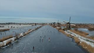 From Holland with Love 2021 Iceskating  Kinderdijk windmills World Heritage Site in Dutch Winter [upl. by Etnahc]