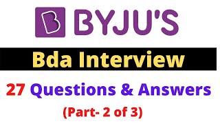 Byjus Bda Interview Questions amp Answers  Part 2  Scenario amp Academics Questions [upl. by Esilanna]