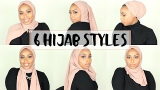 6 SIMPLE HIJAB STYLES USING 1 SCARF  Aysha Abdul [upl. by Poulter]