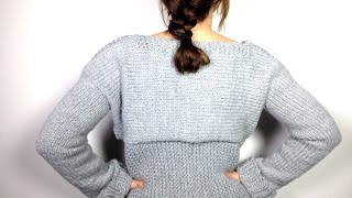 How to Loom Knit a Sweater  Pullover  Jersey DIY Tutorial [upl. by Boigie]