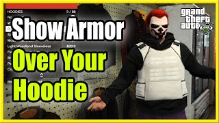 How to Equip ARMOR OVER HOODIE amp Clothes in GTA 5 Online Easy Method [upl. by Noyerb]