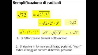 semplificazione di radicali [upl. by Hazlett994]