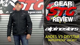 Alpinestars Andes V3 Drystar Waterproof Jacket Review  Sportbike Track Gear [upl. by Hyo]