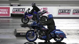 Crazy Harley vs Sportbikes  drag racing [upl. by Yauqaj]