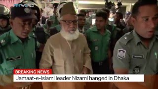 JamaateIslami leader Nizami hanged in Dhaka [upl. by Nytsud]