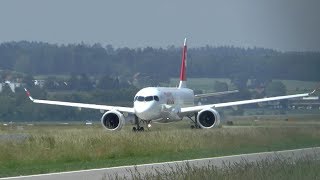 Swiss Airbus A220300 beautiful takeoff at Zurich Airport [upl. by Alahs344]