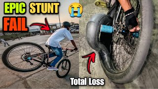 EPIC STOPPIE FAIL  Cycle Stunt Challenge [upl. by Karmen470]