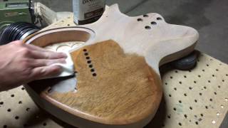 Filling Wood Grain On A Guitar [upl. by Coppinger]