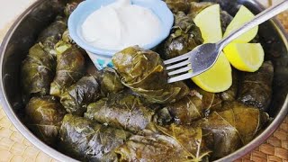 Dolmas  Dolmades  Greek Recipe  Stuffed Grape Leaves  Quick amp Easy [upl. by Huba602]