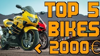 TOP 5 MOTORRÄDER unter 2000€  Gebrauchtes Motorrad  Anfänger Motorrad  auch A2 Motorrad [upl. by Bik]