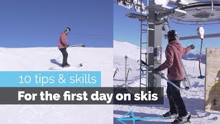 How to Ski  10 Beginner Skills for the First Day Skiing [upl. by Pudendas]