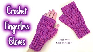 Easy Crochet Fingerless Gloves  Heklane rukavice [upl. by Berte]