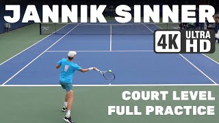 Jannik Sinner  Court Level Practice 2023 US Open [upl. by Aerdnu]