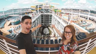 Boarding The LARGEST CRUISE SHIP IN THE WORLD  Symphony of the Seas Inaugural Cruise [upl. by Eilrak]