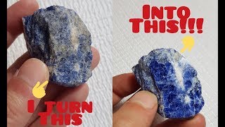 DIY  Hand Polishing Rocks amp Crystals Sodalite [upl. by Tlevesoor]