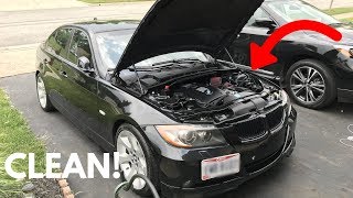 How To CleanDetail Your BMW Engine Bay DIY [upl. by Barber]