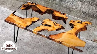 Epoxy Resin Table Art  Wood Projects  DAK Woodworking [upl. by Raviv]