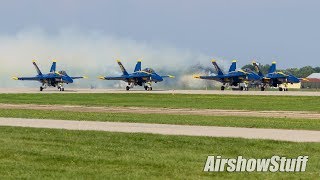 US Navy Blue Angels  Diamond and Solo Takeoffs  EAA AirVenture Oshkosh 2017 [upl. by Othelia217]