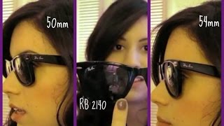 Ray Ban Wayfarer 2140 50mm vs 54mm sizes [upl. by Ralyat]