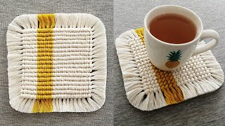 DIY POSAVASOS en MACRAME paso a paso PRINCIPIANTES  DIY Macrame Coasters [upl. by Alenoel]