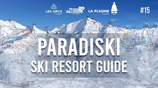 Paradiski Ski Guide La Plagne Plagne Bellecote Arpette blue run top to bottom [upl. by Gilba298]