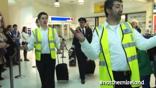 Flash Mob Choir A special Northern Ireland welcome  this is how we do it [upl. by Hamlani]