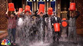 Rob Riggle Horatio Sanz Steve Higgins The Roots amp Jimmy Take the ALS Ice Bucket Challenge [upl. by Elleinet]