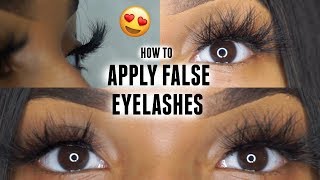 How to Apply Strip Lashes Quick amp Easy  BEGINNER FRIENDLY ♡ [upl. by Nnylatsirk]