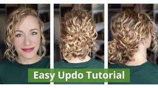 Easy Curly Updo  Curly Chignon [upl. by Oletha903]