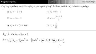 Czy ciąg jest arytmetyczny Oblicz a1 i różnicę  zadanie [upl. by Consuela]