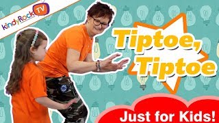 Best Kids Tiptoe Song  Tiptoe Tiptoe From kindyRock Great songs for kids [upl. by Nyleak]