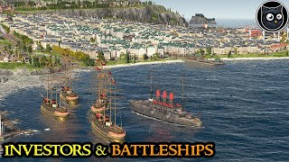 INVESTORS amp BATTLESHIPS  Anno 1800 MEGACITY SURVIVAL  3 V 1 amp Fully Modded  Part 25 [upl. by Rilda]