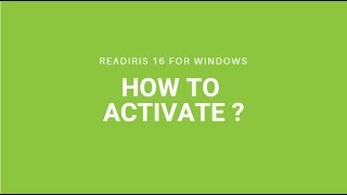 Readiris 16 How to activate [upl. by Mireielle]