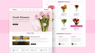 Create A Responsive ECommerce Flower Shop Website Design Using Pure HTML amp CSS Only [upl. by Ylak26]