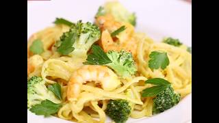 RECETTE DE LINGUINES CREVETTES BROCOLIS [upl. by Roxine]