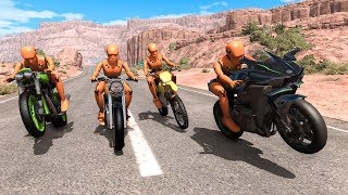 Motorbike Crashes 15  BeamNG DRIVE  SmashChan [upl. by Llenad180]