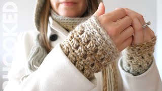 How to Crochet Wrist Warmers Part of a Matching Set [upl. by Azalea]