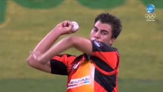 Sixers v Scorchers Semi Final Cummins bowls Smith [upl. by Whitcher790]