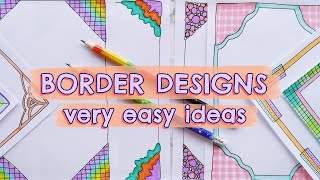 EASY BORDER DESIGN for NOTEBOOK and PROJECT FILE 🌜 AESTHETIC FRONT PAGE DECORATION IDEAS [upl. by Mabel333]