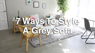 7 Ways To Style A Grey Sofa  MF Home TV [upl. by Roeser]