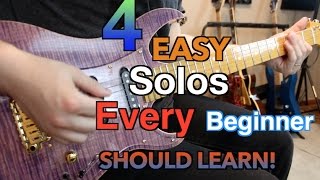 4 Easy Solos Every Beginner Should Learn Today  With Tabs [upl. by Ayitahs]