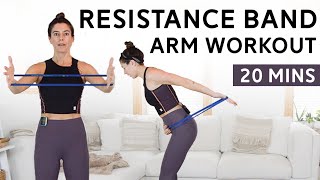 Resistance Band Arm Workout  Triceps Biceps Shoulders [upl. by Aicelet306]