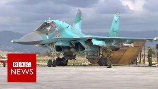 Inside Russian airbase launching Syria strikes  BBC News [upl. by Pooh]